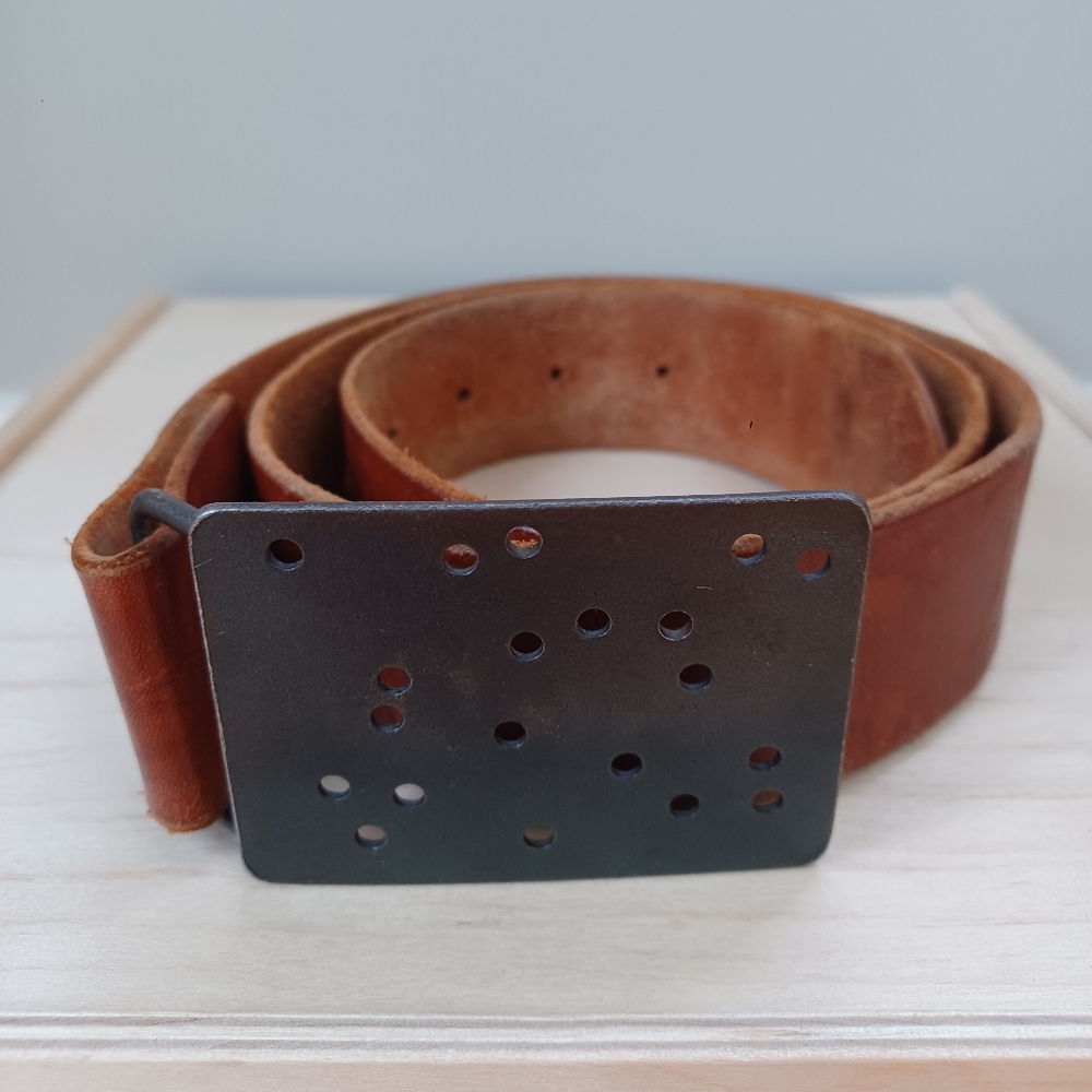 Hand-forged Consellation Belt Buckle & Belt from Steel Toe Studios